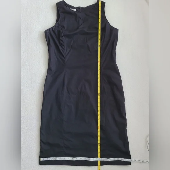 Y2K Sleeveless Cotton Stretch Dress EUC | Ladies 12 Black Jones New York - Picture 3 of 14